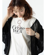 メガネ刺繍プリントTシャツ
