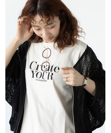 メガネ刺繍プリントTシャツ