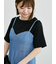 フリンジクルーネック半袖トップス