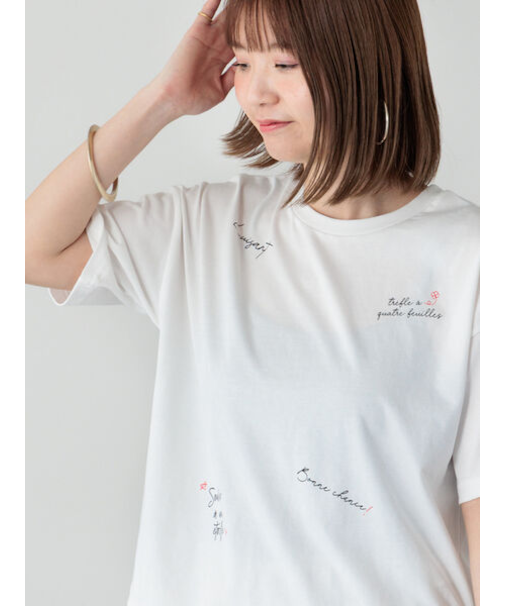 【接触冷感】ランダムロゴプリントTシャツ