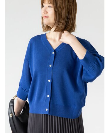 麻タッチ前後2WAYカーディガン