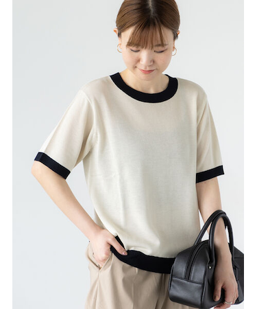 配色リンガーニット