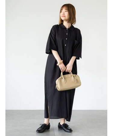 綿麻シャツワンピース