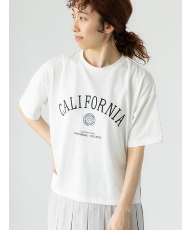【接触冷感】カレッジ風ロゴTシャツ