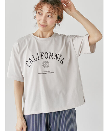 【接触冷感】カレッジ風ロゴTシャツ