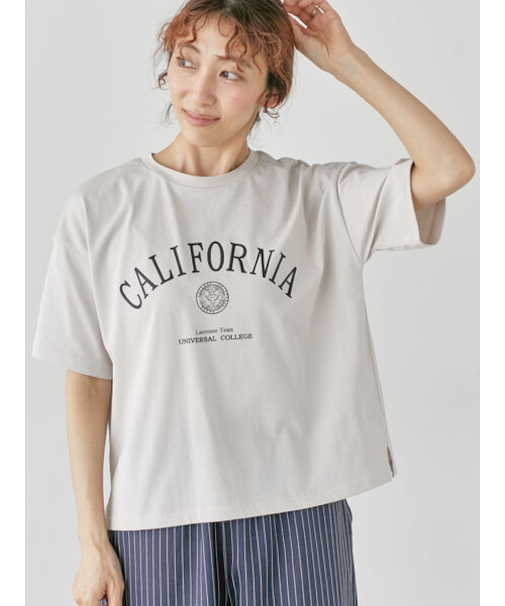 【接触冷感】カレッジ風ロゴTシャツ