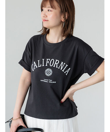 【接触冷感】カレッジ風ロゴTシャツ
