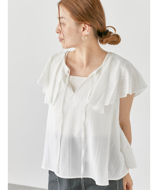 カラミストライプブラウス