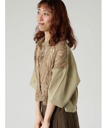 チュールレース切替シアーシャツ《2025summer catalog item》