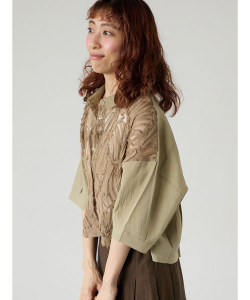 チュールレース切替シアーシャツ《2025summer catalog item》