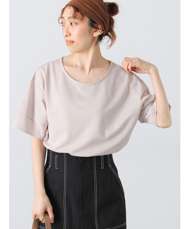 プレーティング袖タックTシャツ