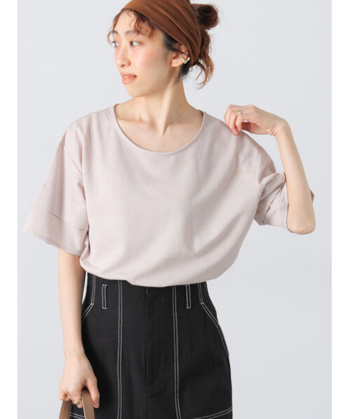 プレーティング袖タックTシャツ