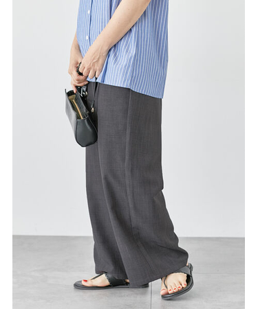 【接触冷感】麻調イージーパンツ