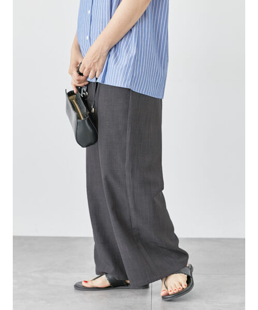 【接触冷感】麻調イージーパンツ