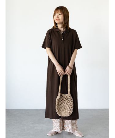 鹿の子ポロワンピース