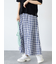 麻風ブロックチェックスカート
