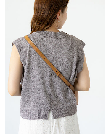 バックスリットメランジトップス