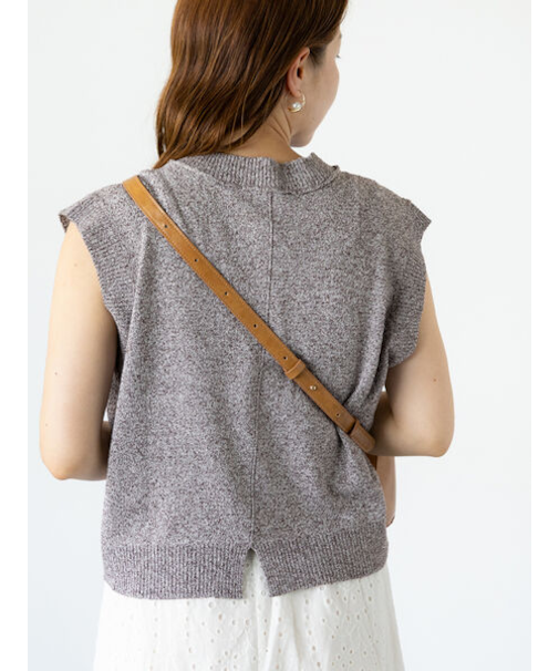 バックスリットメランジトップス