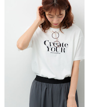 メガネ刺繍プリントTシャツ
