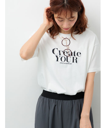 メガネ刺繍プリントTシャツ