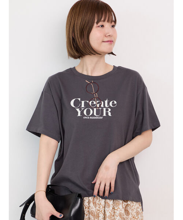 メガネ刺繍プリントTシャツ