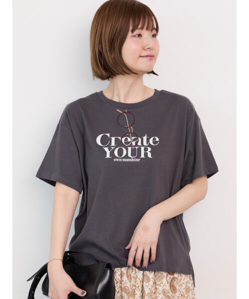 メガネ刺繍プリントTシャツ