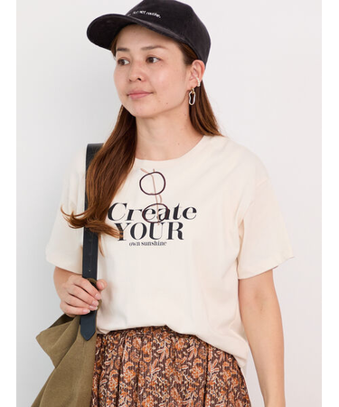 メガネ刺繍プリントTシャツ