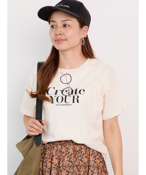 メガネ刺繍プリントTシャツ
