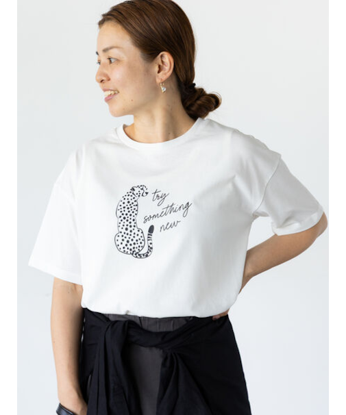 【接触冷感】動物モチーフプリントTシャツ