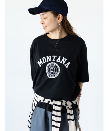 【接触冷感】カレッジ風プリントBIGTシャツ