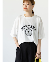 【接触冷感】カレッジ風プリントBIGTシャツ