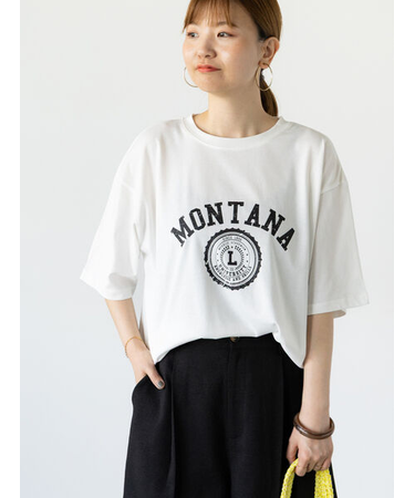 【接触冷感】カレッジ風プリントBIGTシャツ