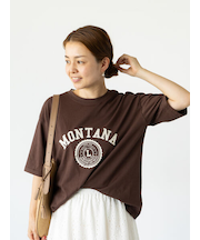 【接触冷感】カレッジ風プリントBIGTシャツ