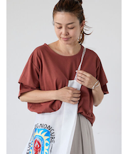 プレーティング袖タックTシャツ