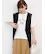 ベルト付き麻調ジレ