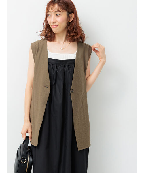 ベルト付き麻調ジレ｜ルノンキュールの通販｜&mall（アンド