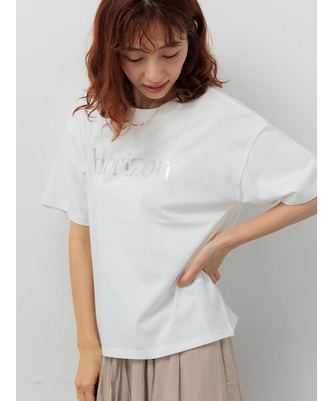 【接触冷感】箔プリントロゴTシャツ