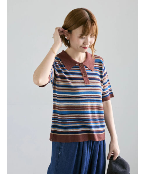 マルチボーダーポロニット《2025autumn catalog item》