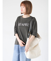 ピグメントグリッターロゴ7分袖Tシャツ