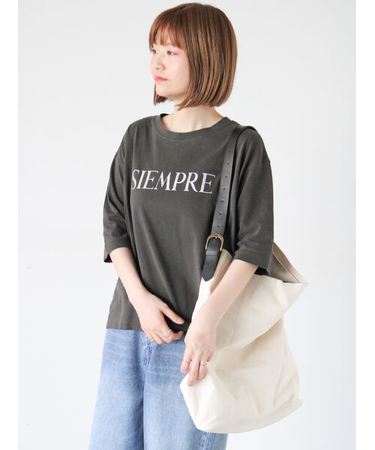 ピグメントグリッターロゴ7分袖Tシャツ