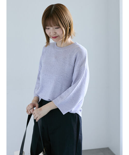 ニット テープヤーンクルーネックプルオーバー レディース IENA (イエナ) □ ② 21080900715010 テープヤーン麻混ニットタンク