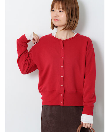 リングドット裏毛カーディガン