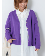 無地/柄アソートVネックカーディガン