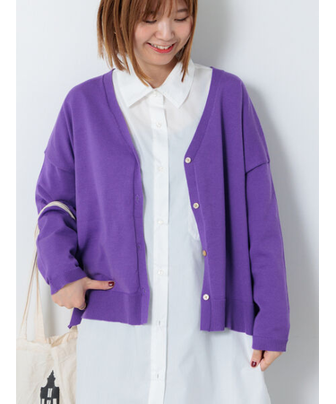 無地/柄アソートVネックカーディガン