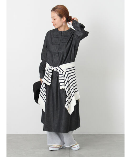 ピンタックデニムワンピース