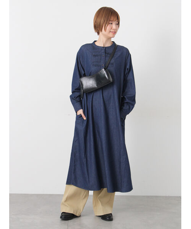 ピンタックデニムワンピース