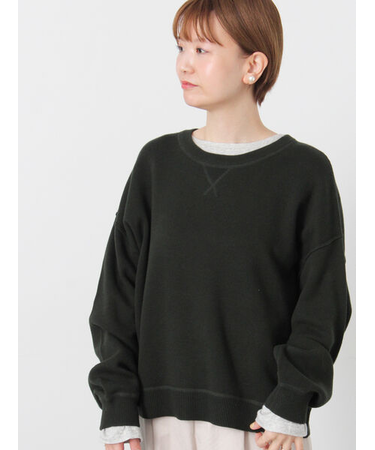 スウェットライククルーネックニット