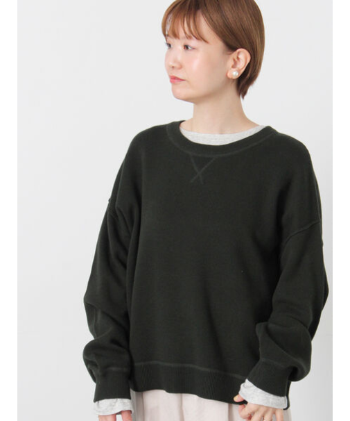 スウェットライククルーネックニット