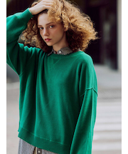 スウェットライククルーネックニット