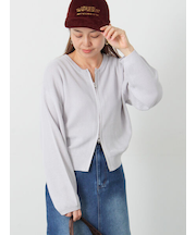 メッシュ編みWジップカーディガン